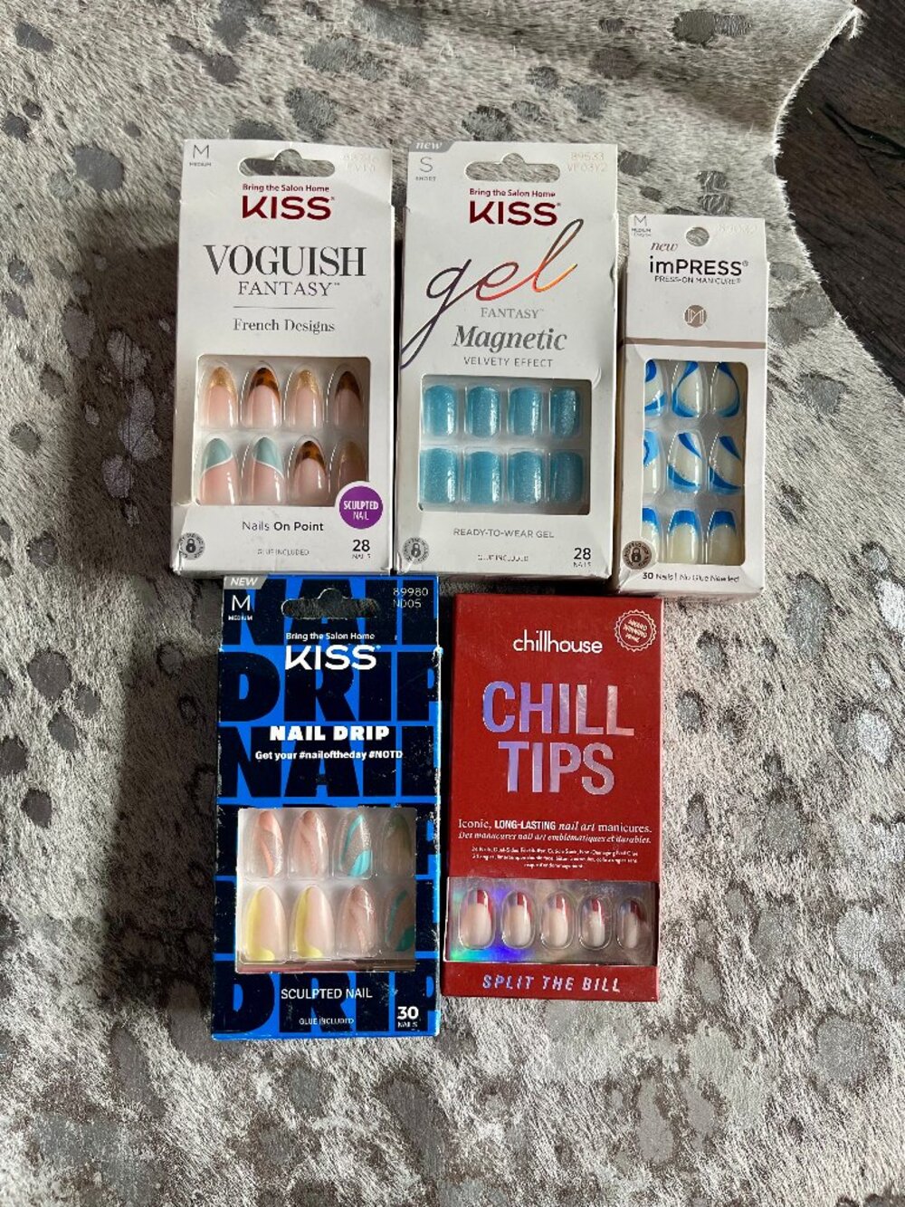 Lot of 5 Press On Nails KISS imPRESS Chillhouse Nail Sets Fun Colorful Designs